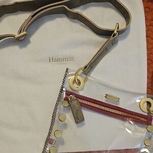 Hammitt Transparent Crossbody with Gold and Red Accents